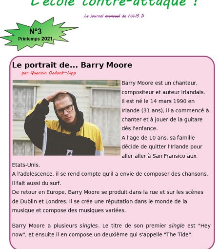 Le journal de l&rsquo;ULIS D est de retour !